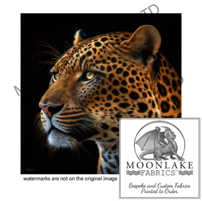 MOONLAKE DESIGNS Jaguar Porträt 100 % Baumwolle oder Polyester Stoff Handwerk Panel Quadrate