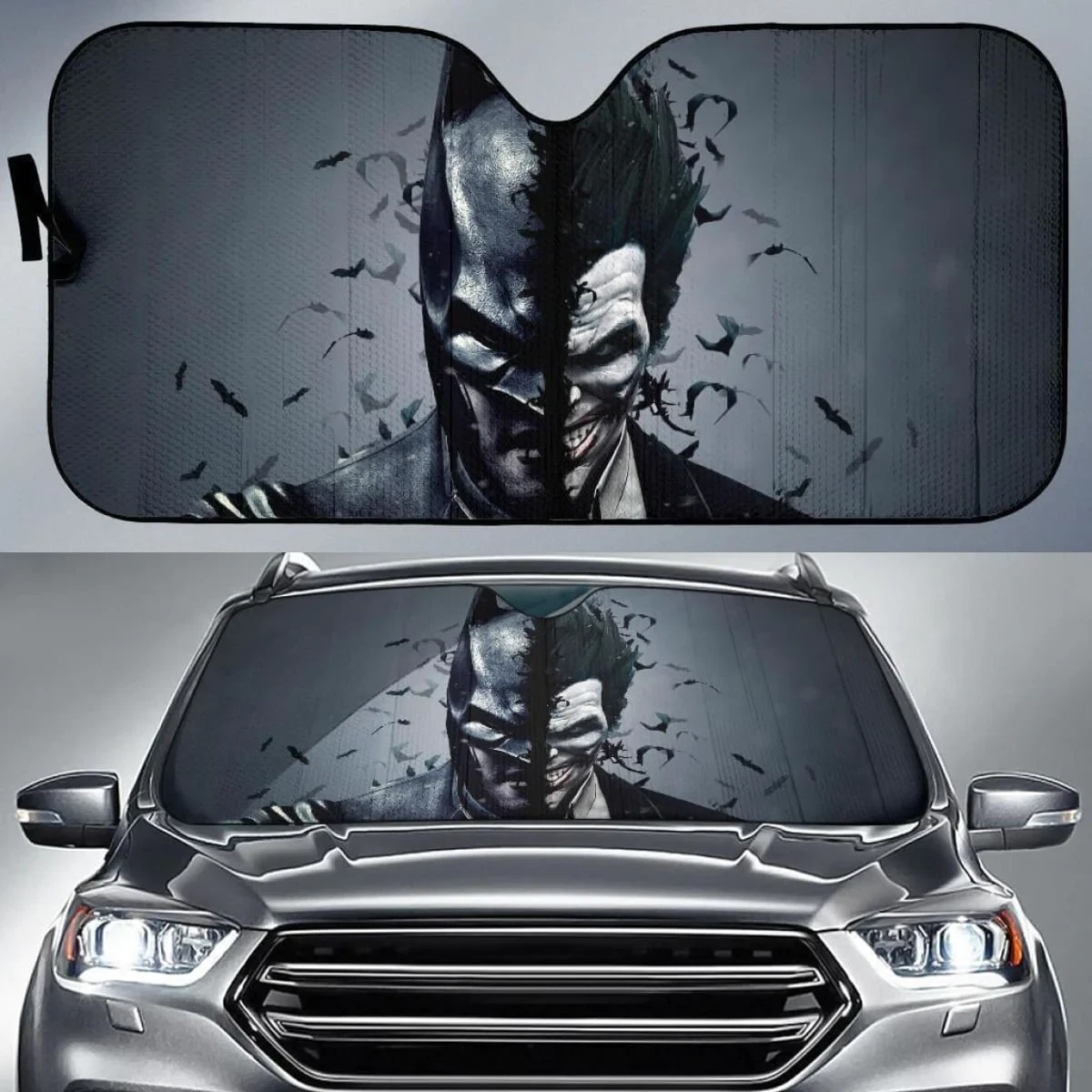 Joker & Batman Face Auto Sun Shade