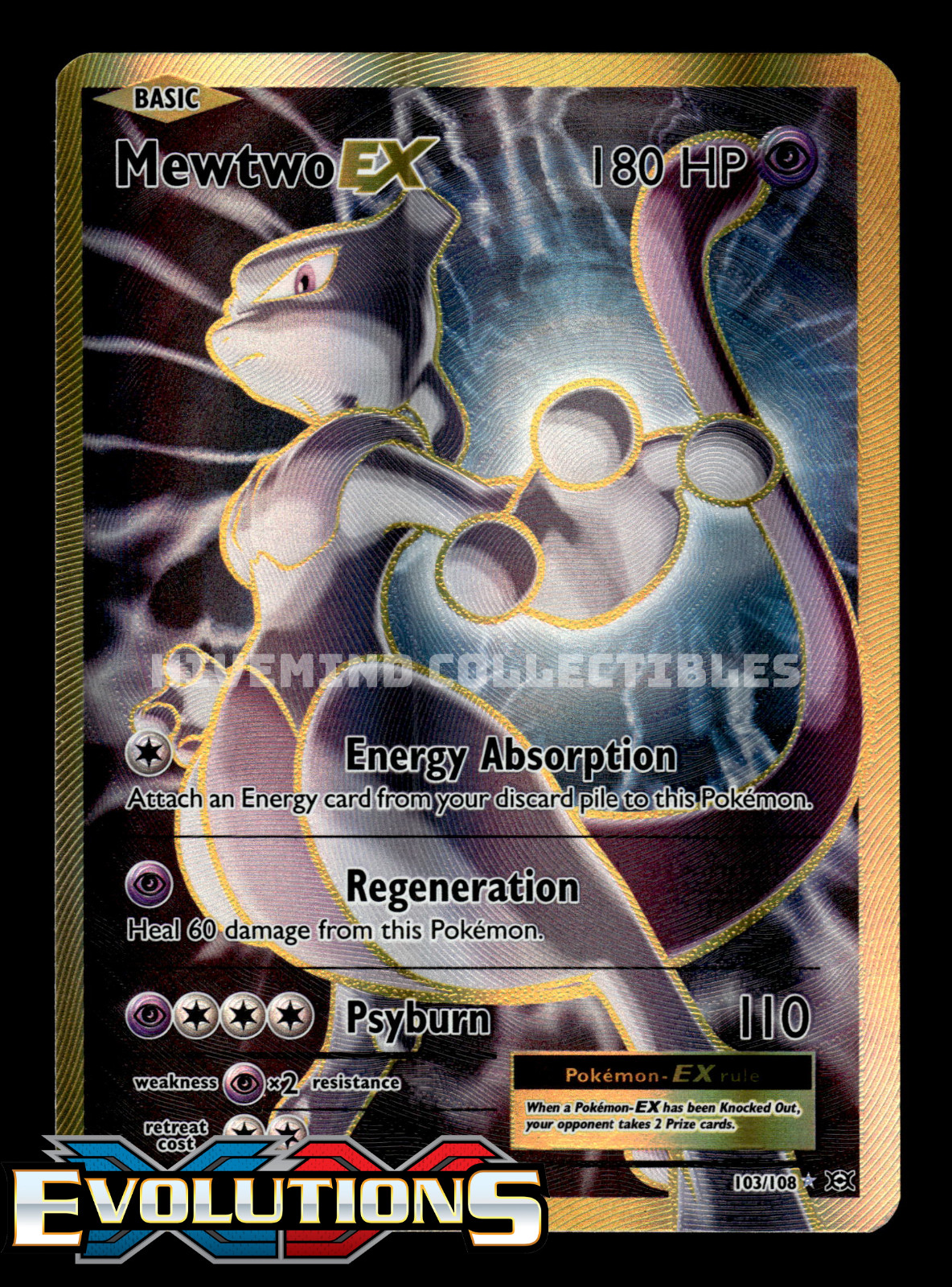 Mewtwo EX 103/108 XY Evolutions Ultra Rare Pokemon Card