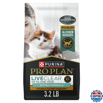 Purina Pro Plan LiveClear Dry Cat Food for Kittens Cat Allergen Reducer Chicken