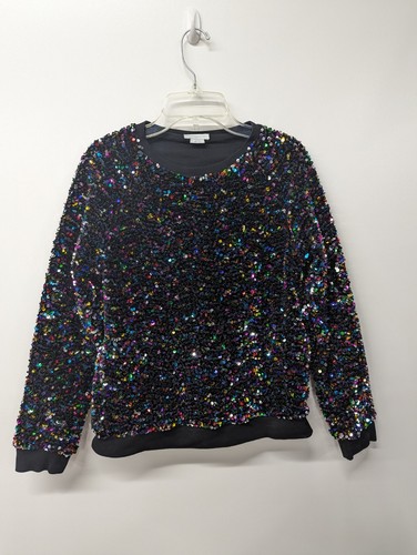 Stella McCartney Girls Sequin Multicolor Fleece Sweatshirt Pullover Size 14
