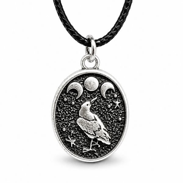 Rabe Triple Moon AnhäNger Wicca Pagan Halskette Hexe Gothic Schmuck-image