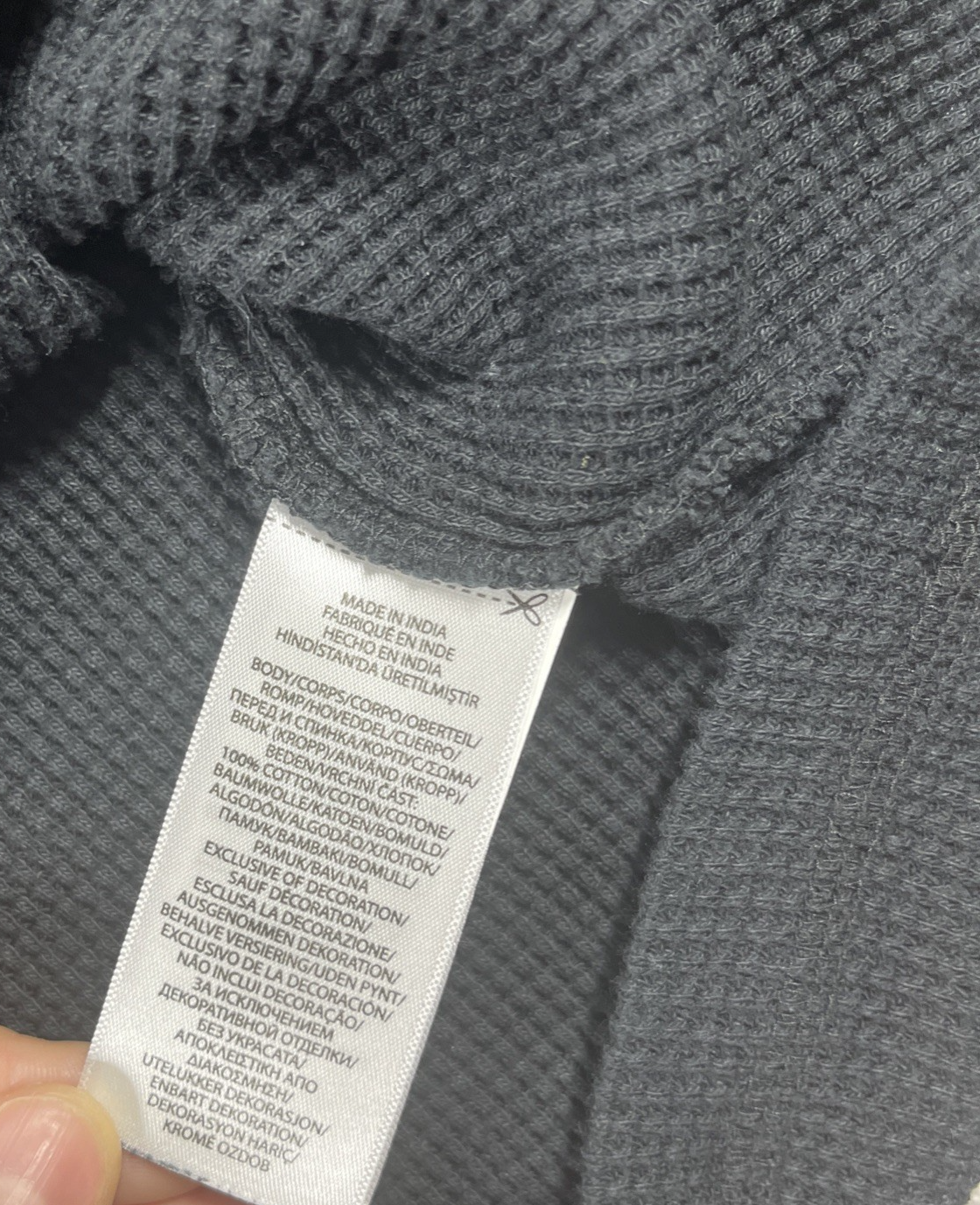 Polo Ralph Lauren felpa con cappuccio uomo media waffle maglia cotone pony preppy nero