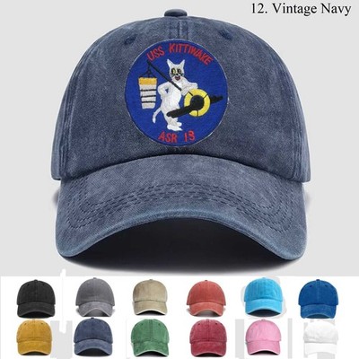 Customized Personalization Embroidered Hat Uss Kittiwake Asr-13, Trucker Hat