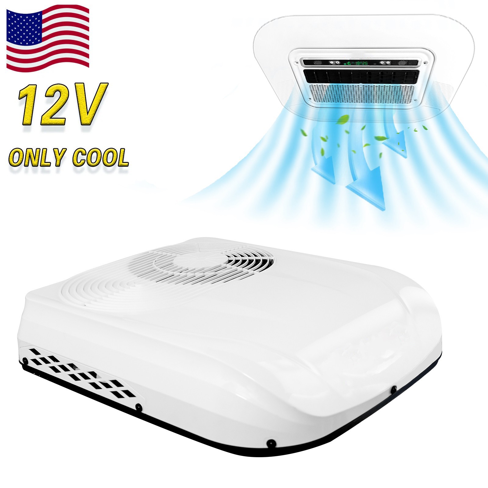 12v 9500BTU RV Air Conditioner Rooftop Ac Unit for Trailer Motorhome Caravan Van