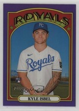 2021 Topps Heritage High Number Hot Box Chrome Purple Refractor Kyle Isbel sh7