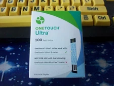 100 ONE TOUCH ULTRA TEST STRIPS 1 BOX OF 100, EXP  ?-31-26, DINGED SEALED BOX