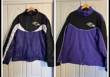 Rare - BALTIMORE RAVENS - Reversible Full Zip Jacket Official NFL Team - Mens XL