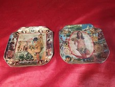 2 x Erotik Akt Frau Aschenbecher Untersetzer 70er Jahre Vintage Aufbewahr.(5592)