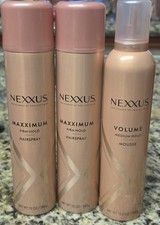 3 Pack, Nexxus Maximum Firm Hold Finishing Hair Spray Medium Hold Mousse