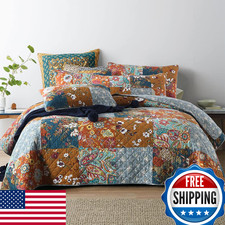 Autumn Dream Cotton Bedspread Quilt Sets Reversible Bedding Coverlet Sets