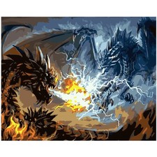 Malen nach Zahlen Erwachsene Drache 40x50 cm Paint by Numbers DIY &Ouml;l Acryl Leinw