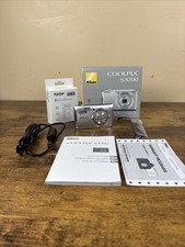 Nikon Coolpix S3700 20.1MP Digital Camera Silver Tested Complete Box Charger