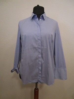 Just Just White Bluse Langarm blau-weiß gestreift Gr.46 (B39-30)