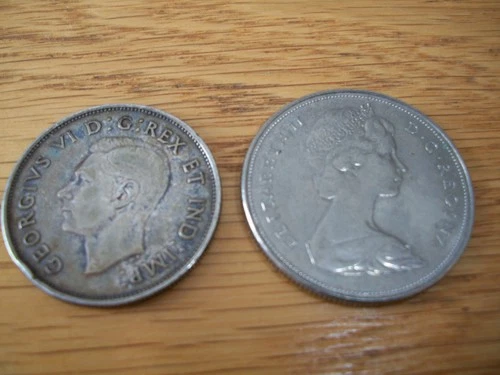 1972 Canada Silver Dollar 1943 Canada 50 cent coin