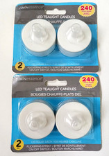 LED Tealight Candles. 4 Flickering Amber lights, flameless battery operated. NEW