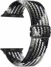 Braided Nylon Watch Band Compatible with Apple 42/44/45mm Adjustable Stretchy