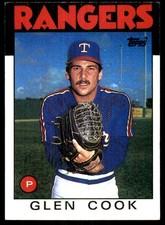 Glen Cook 1986 Topps #502 Texas Rangers MLB READ FREE SHIPPING AutographDen