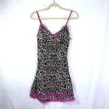 Jenni by Jennifer Moore Intimates Babydoll Womens Size S Cheetah Print Pink Trim