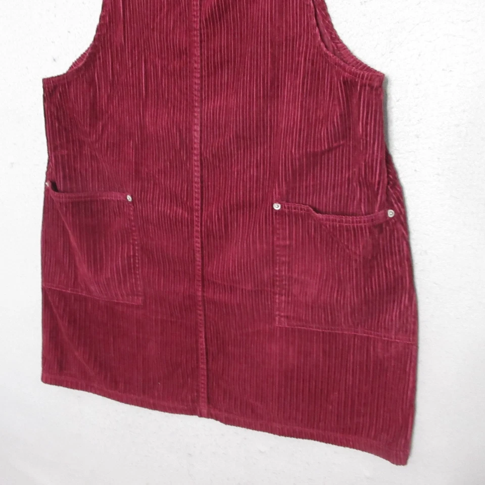 Vestido Grande Granate Pana Y2K Años 90 Bolsillos Preppy Vintage Glory Desteñido Foto 3 de 4