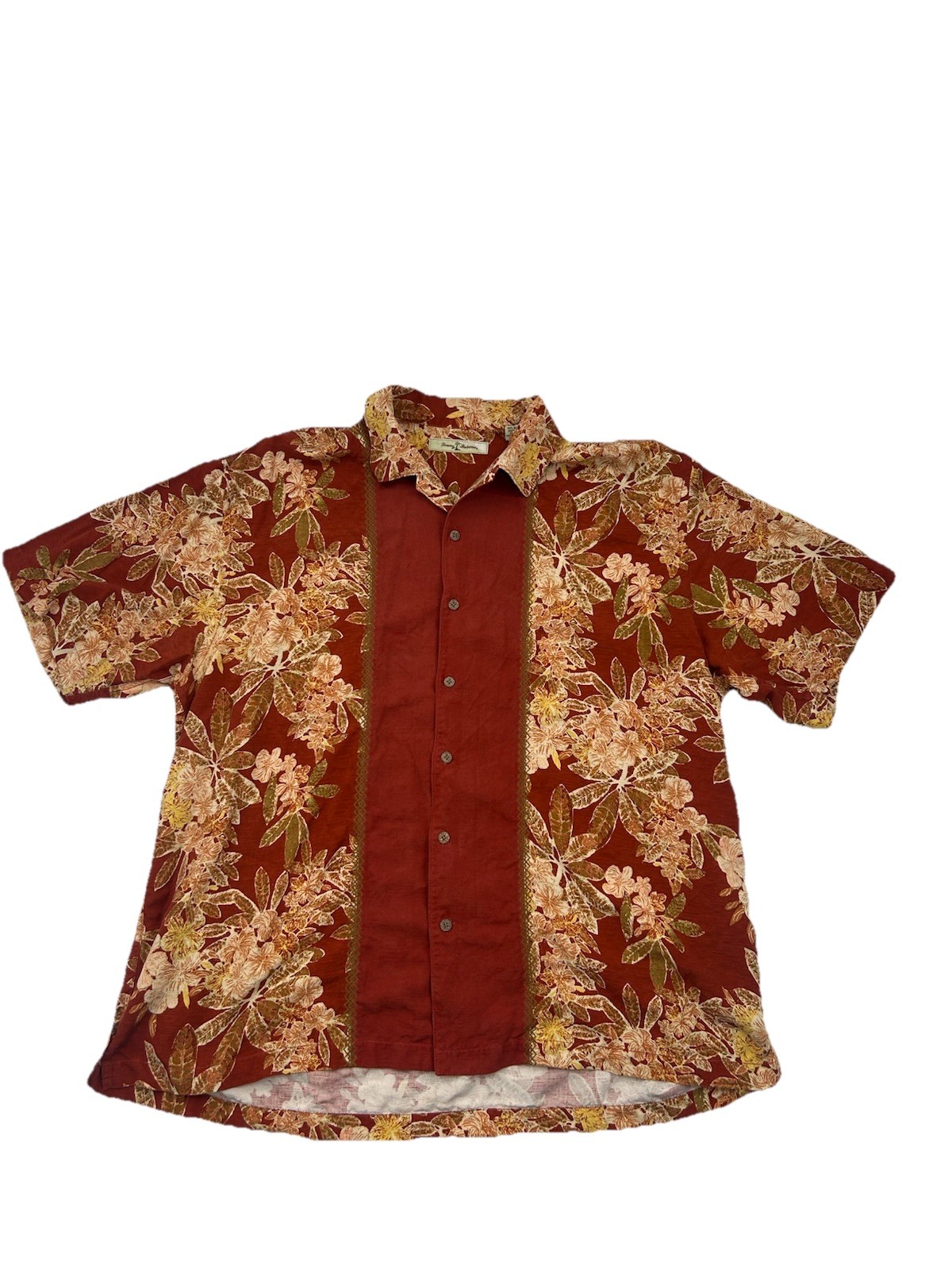 Tommy Bahama Men’s Camp Shirt Orange Floral Size XXL