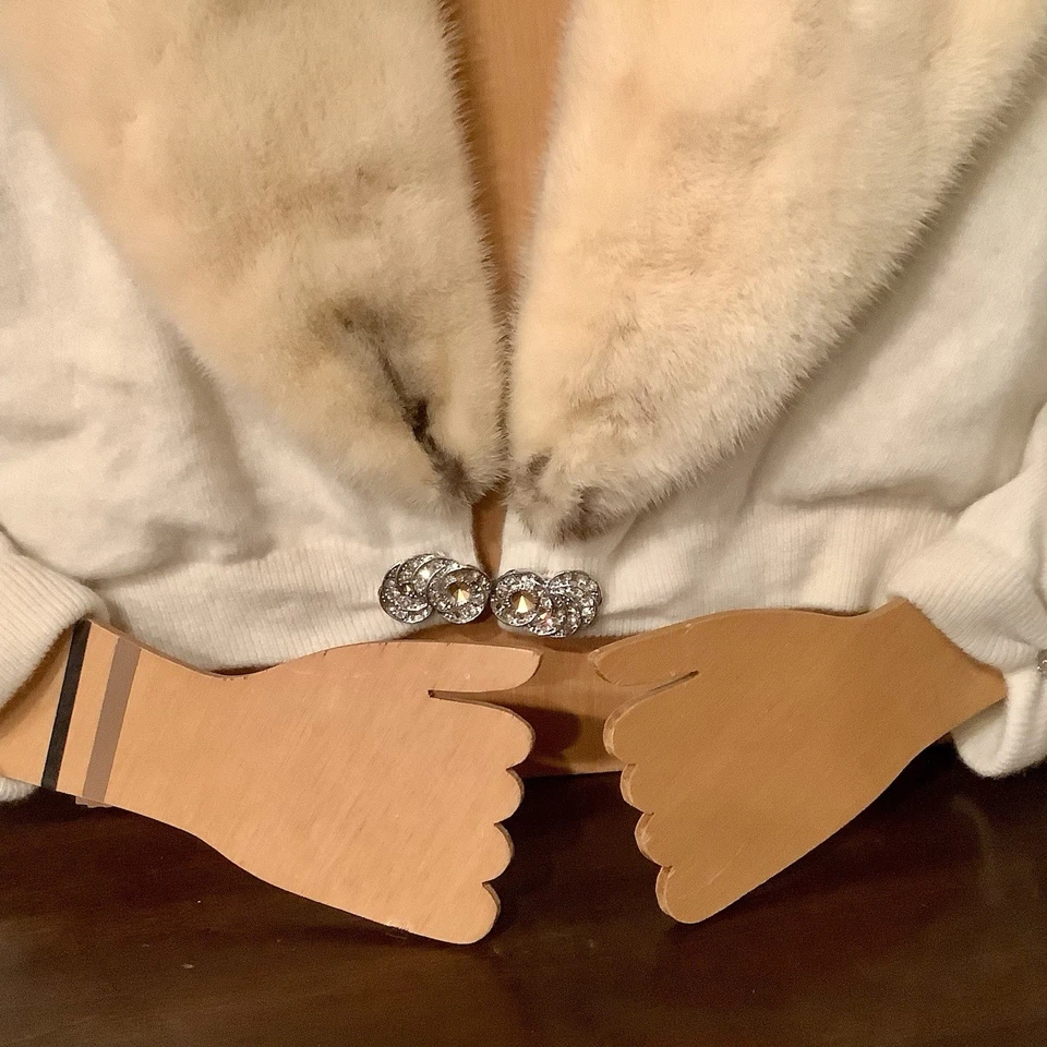 Suéter corto vintage de cachemir Dalton cuello visón armiño años 50 talla S-M Foto 4 de 4