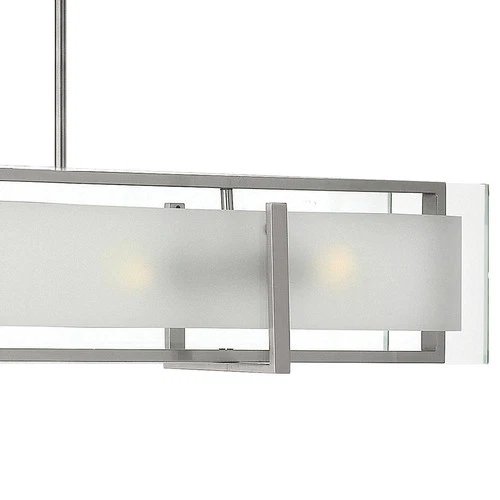 Latitude 42" Wide Brushed Nickel 4-Light Linear Chandelier - Picture 3 of 4