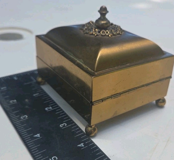 Gold Tone Jewerly Box Vintage