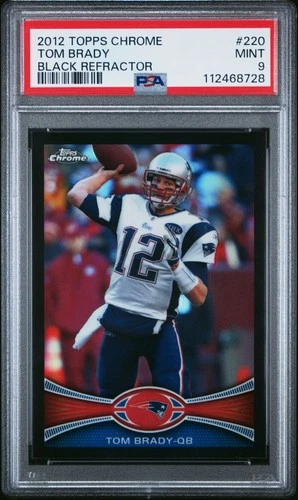 2012 TOPPS CHROME BLACK REFRACTOR #220 TOM BRADY 39/299 PSA 9