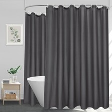 Rideau de douche extra large, 300 x 200 cm, textile, imperméable, gris foncé,...