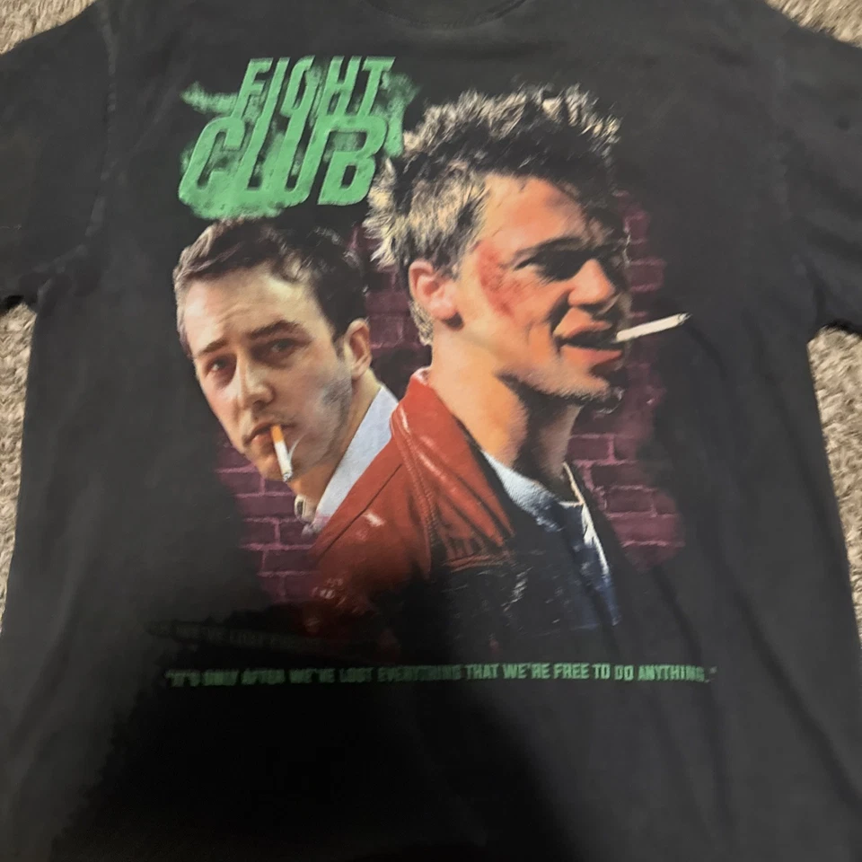 Fight Club Movie Promo Tee Vintage Style Shirt Modern Reprint XL Single Stitch - Image 2 of 4