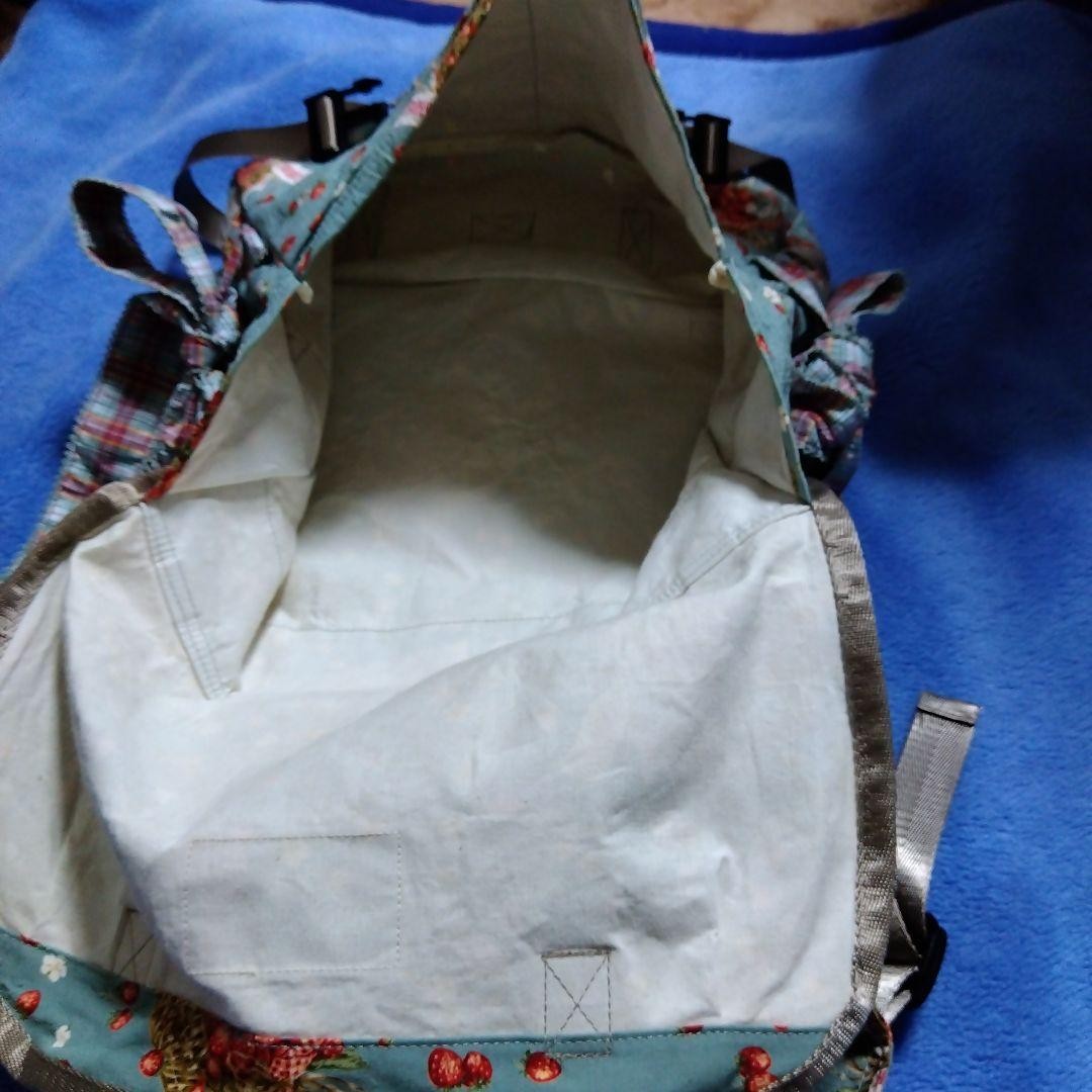 Pink HOU Strawberry Pattern Backpack - image 7