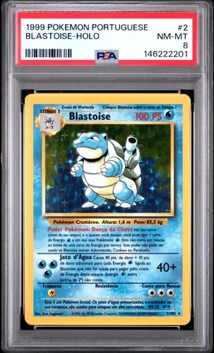 1999 POKEMON PORTUGUESE #2 BLASTOISE-HOLO PSA 8