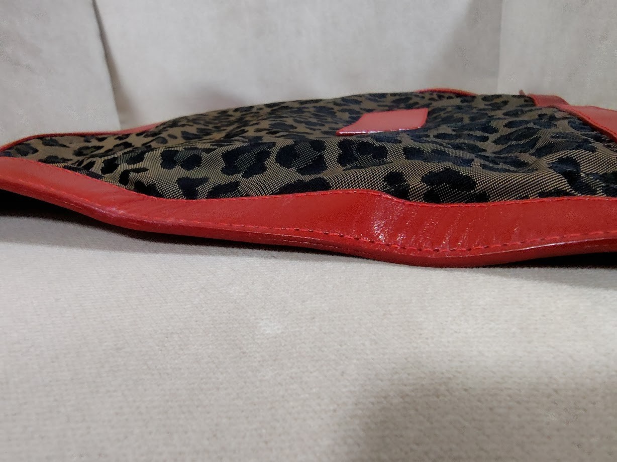 Fendi Clutch Bag Purse   Leopard  Leather Nylon Authentic 398T0359 thumbnail 19