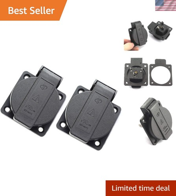 #ad 2 Pack Waterproof 3 Hole Power Outlet 15A 125V Industrial Electrical Socket $17.81