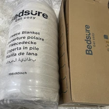 Bedsure Get Cozy Fleece Blanket Size Queen 108x90in Gray Soft Blanket King