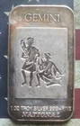 1 oz Silver Bar Vintage Gemini Theme Secondary Market .999 Fine "No Reserve"