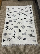 White Authentic Moroccan Handmade Beni Ourain Berber Rug Tribal