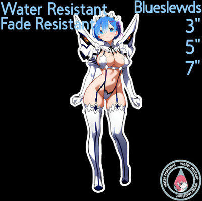 Re:Zero Rem Kill La kill Cosplay 3'' / 5'' / 7'' Waifu Lewd Anime Laptop Car Sticke