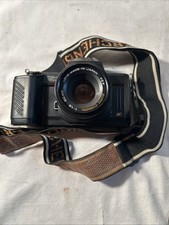 Chinon CP-7m 35mm Camera With Chinar Flash And Case, Extra Film, All Working