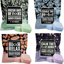 16Pcs Shower Steamers Gift Set, 4 Flavor Shower Bombs Bath Salts Self Care Showe