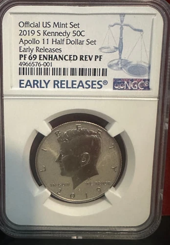 2019 S KENNEDY 50 CENT APOLLO 11  EARLY RELEASE NGC PF 69 ENHANCED REV  PF
