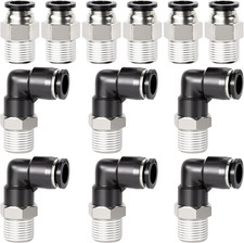 Elbow and Straight Combination 1/4 Inch Tube OD X 1/8 Inch NPT Thread Push to Co