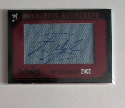 Topps WWE 2009 EDGE Autographed Mat Relic Card Judgement Day Ring Canvas 