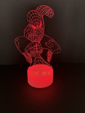 3D Super Hero Spider Man LED Night Light Illusion Table Desk Lamp Gift 7 Color