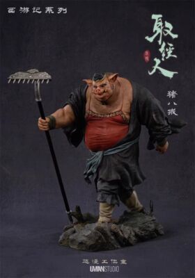 UMAN STUDIO Zhu Bajie 1/10 The Journey to the West Resin Painted Statue H6.7''