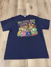 Vintage Nintendo Mario  Friends Graphic Blue T-shirt Delta Pro Weight SIZE XL