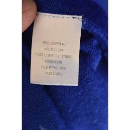 Women's One A Blue Full Zip Back 3/4 Sleeve Sweater M - Picture 5 of 7