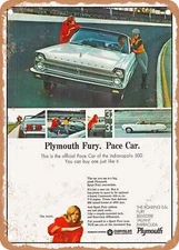 METAL SIGN - 1965 Plymouth Sport Fury Convertible Indy 500 Pace Car Vintage Ad