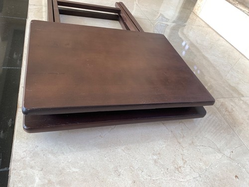 Vintage Walnut Wooden TV Tray Folding Tables Snack Assembled End Tables Portable - Picture 11 of 14